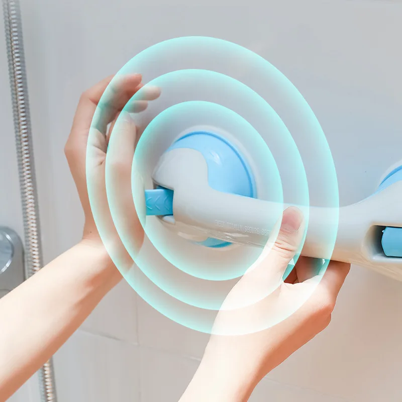 No Drill Suction Cup Bathroom Safety Grab Bar Portable Shower Handle for Elderly Disabled Kids Safety Support