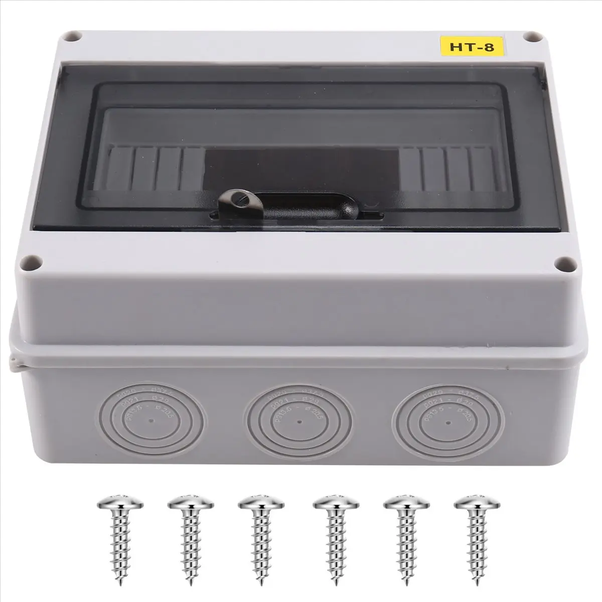 ●HT-8 Way IP65 Mcb Breaker Box Distribution Protection Box ABS Power Electronic Din Rail Enclosure for Circuit Breaker
