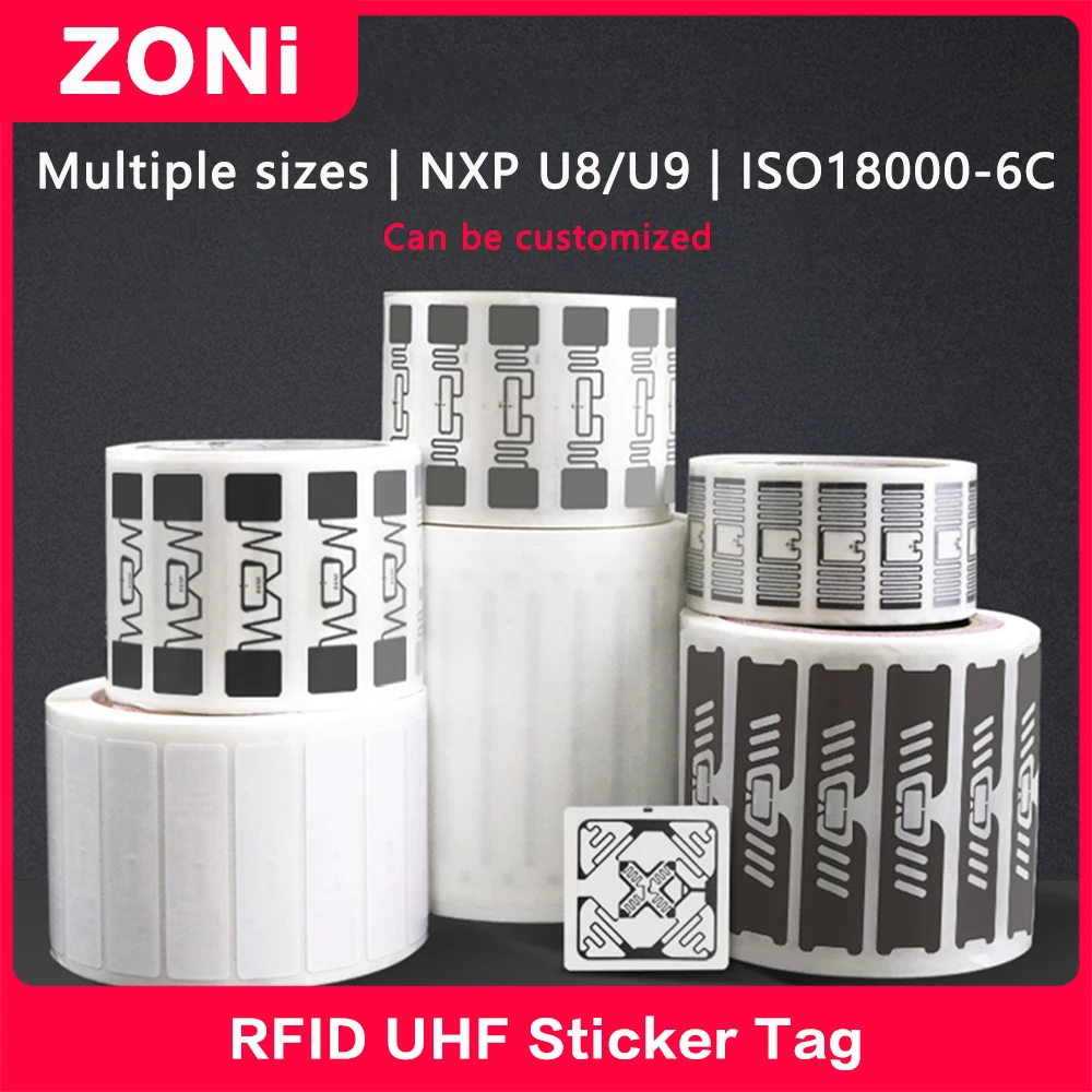 RFID UHF Inlay Sticker Coated Paper Tag 18000-6C EPC Class 1 Gen 2 860-960MHz U8/U9 Chip Electronic PET label 915 MHz 20PCS