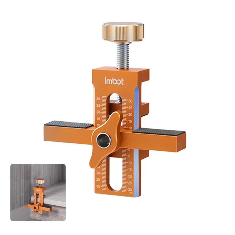 Cabinet Door Mounting Jig Aluminum Alloy Adjustable Steel Cabinet Hardware Assistance Hand Tool for Woodworking Decoration