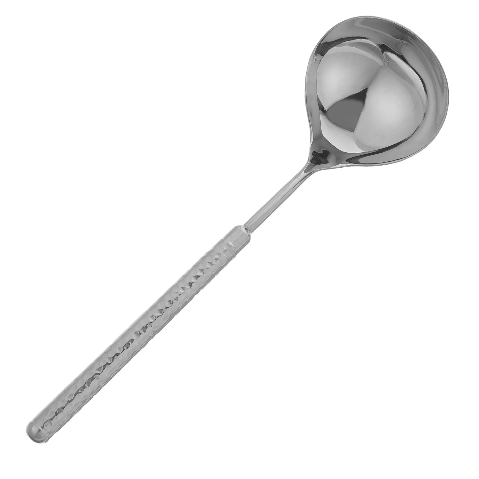 

Stainless Steel Long Handle Soup Ladle Hammered Gravy Spoon For Hot Pot Asian Soups Serving Cooking Kitchen Tool