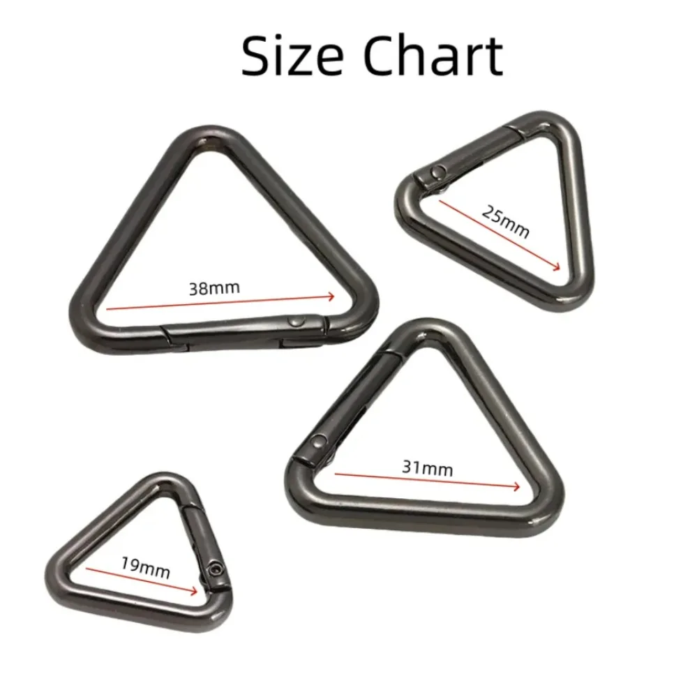 5-10PcsTriangle Spring Gate O Ring Openable Leather Bag Handbag Belt Strap Buckle Connect Keyring Pendant Key Chain Snap DIY
