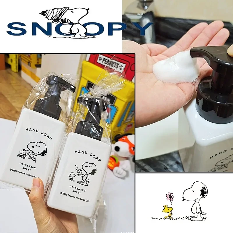 New 400ML Snoopy Soap Dispenser Portable Travel Empty Bottle Cartoon Shampoo Hand Sanitizer Laundry Detergent Dispenser Bottle