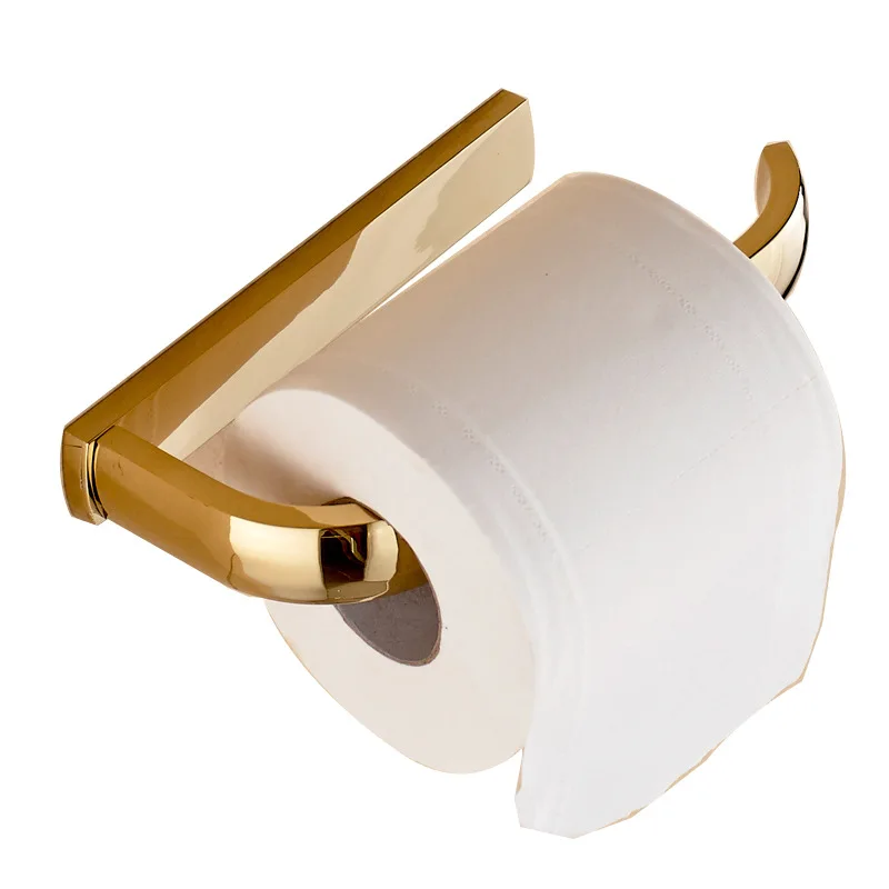 

European all-copper tissue holder, tissue basket toilet golden roll holder
