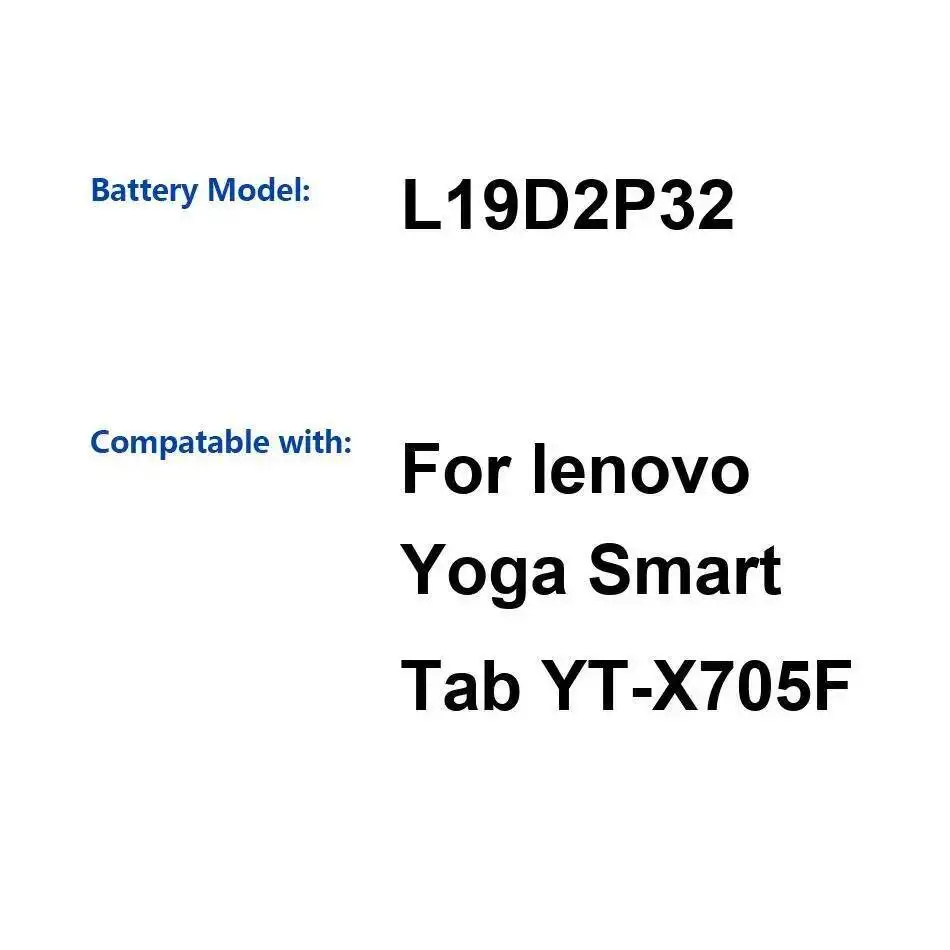 

Прочный аккумулятор большой емкости L19D2P32 7000 мАч для планшета Lenovo Yoga Tab YT-X705F