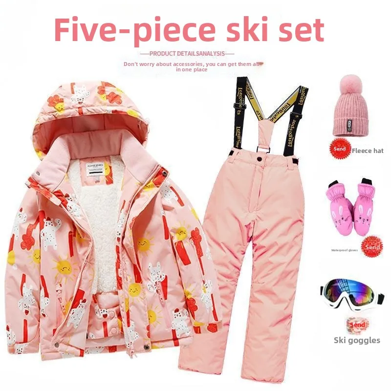 

Children's Ski Suit Set Parent-child Model Middle-aged and Older Children's Travel Ski Equipment Full Set