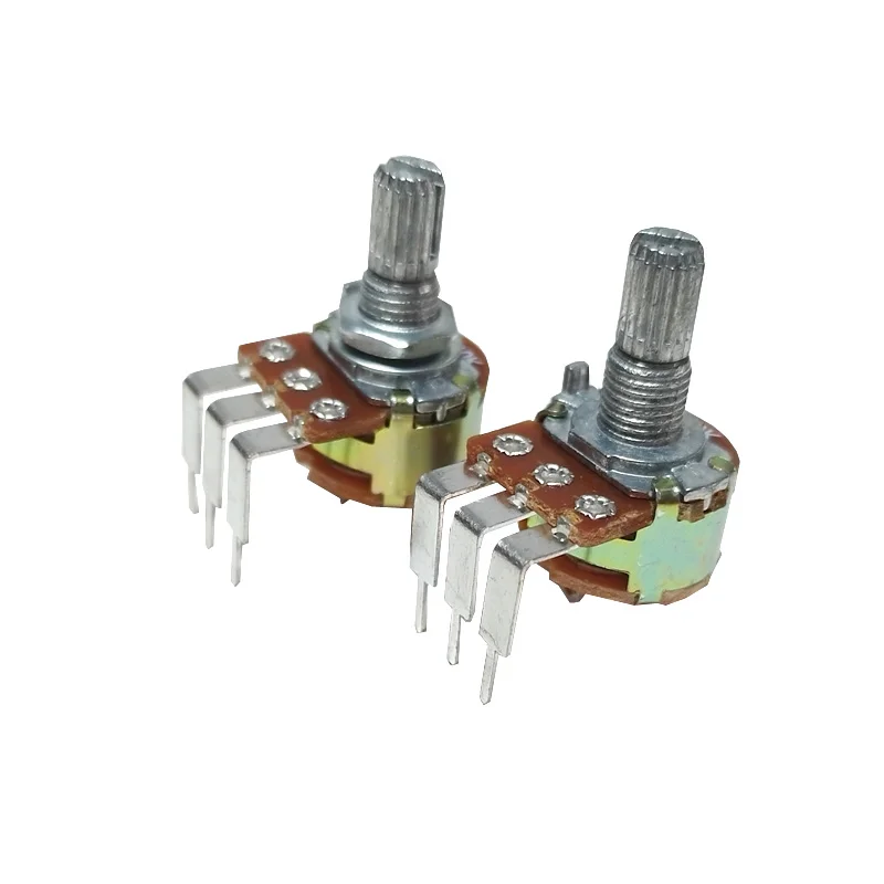 5 pcs  Single Potentiometer WH148 with switch 15mm B5K B10K B50K B100K B500K For Amplifier Audio 5k 10k 100k 50k 500k