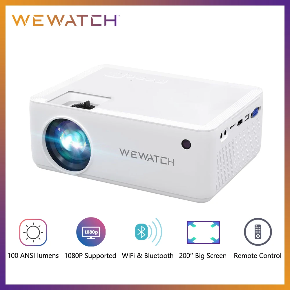 

WEWATCH V10 Mini LED Portable Projector Native 1280*720P HD 1080P Supported Home Theater Proyector HDMI USB Movie Outdoor Cinema