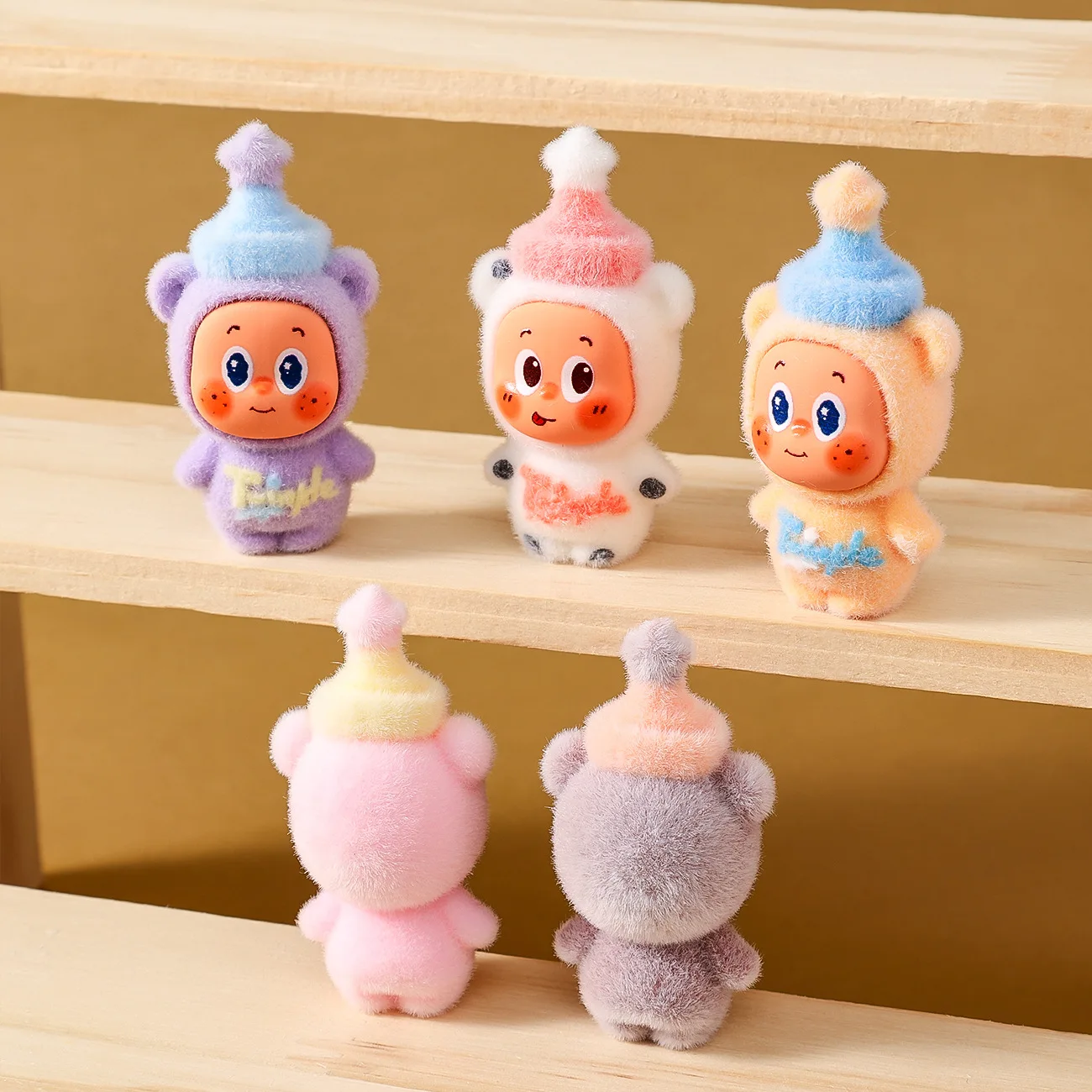 10 قطع من دمية الدب الكرتونية اللطيفة على شكل حيوان كرتوني، زينة ناعمة لطيفة لسطح المكتب