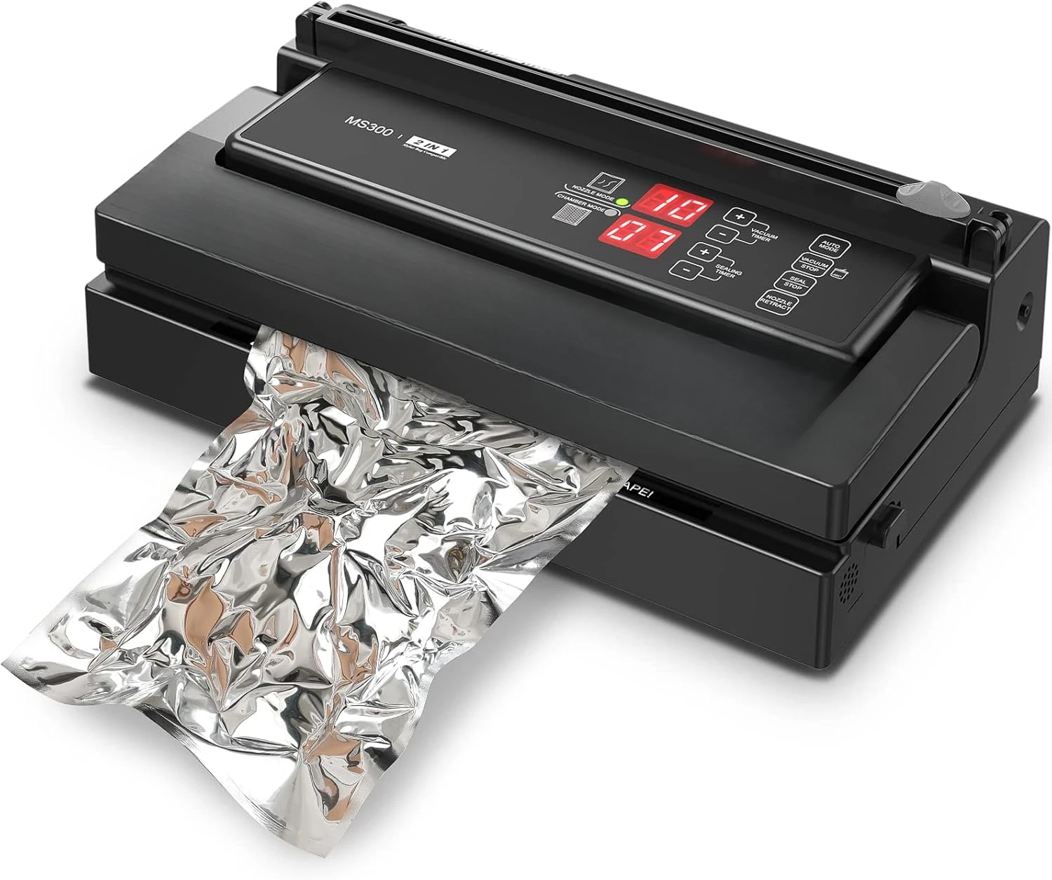 MS300 Precision Vacuum Sealer Machine, Commercial Double Pump Food Sealer with Built-in Auto Cooling System, Compatib