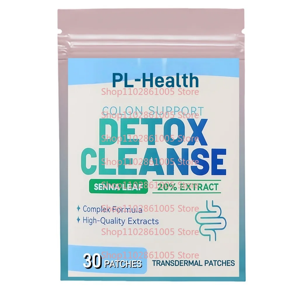 30枚入り結腸デトックス＆クレンズ経皮パッチ（センナ葉、カスカラサグラダ、サイリウムハスク配合）腸と結腸のサポートに
