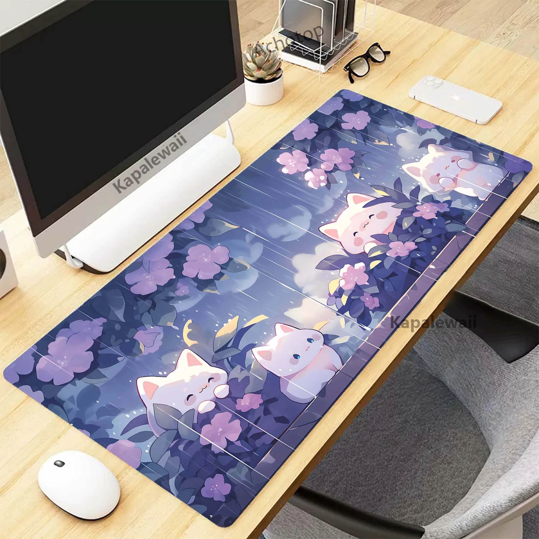 

Cute Kawaii Cat Bright Color Gamer Mouse Pad Mousepads Locking Edge Mouse Mat Gaming Mousepad Keyboard Pads Tapis De Souris