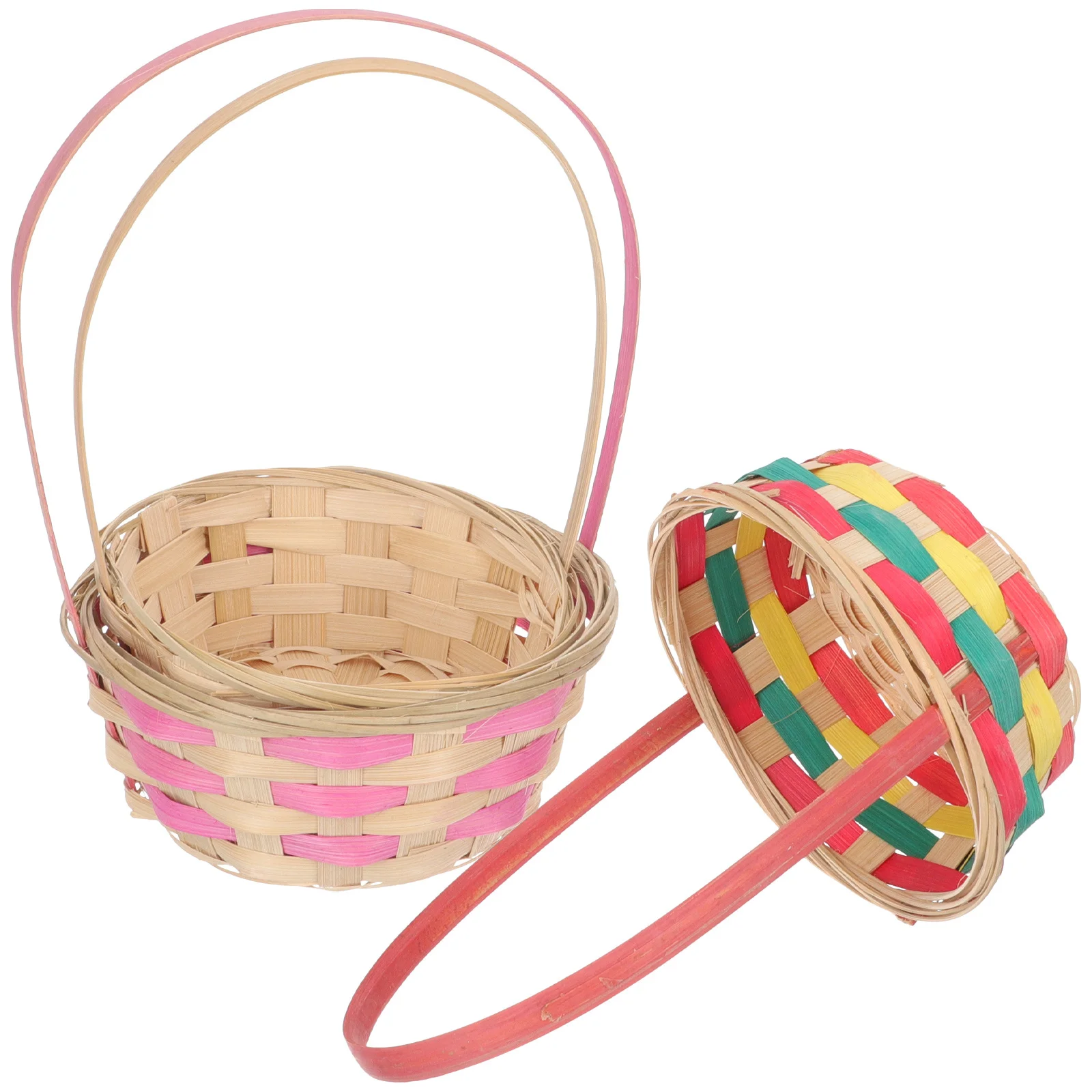 Cesta de almacenamiento de bambú tejida a mano, cesta para recoger huevos, para cocina, frutas, artículos diversos, contenedor decorativo para regalo, 3 uds.