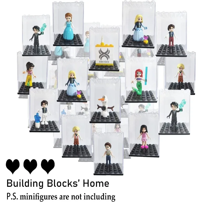 Building block display box is suitable for Lego mini dolls. Transparent dust-proof boxes can be stacked to store small particles