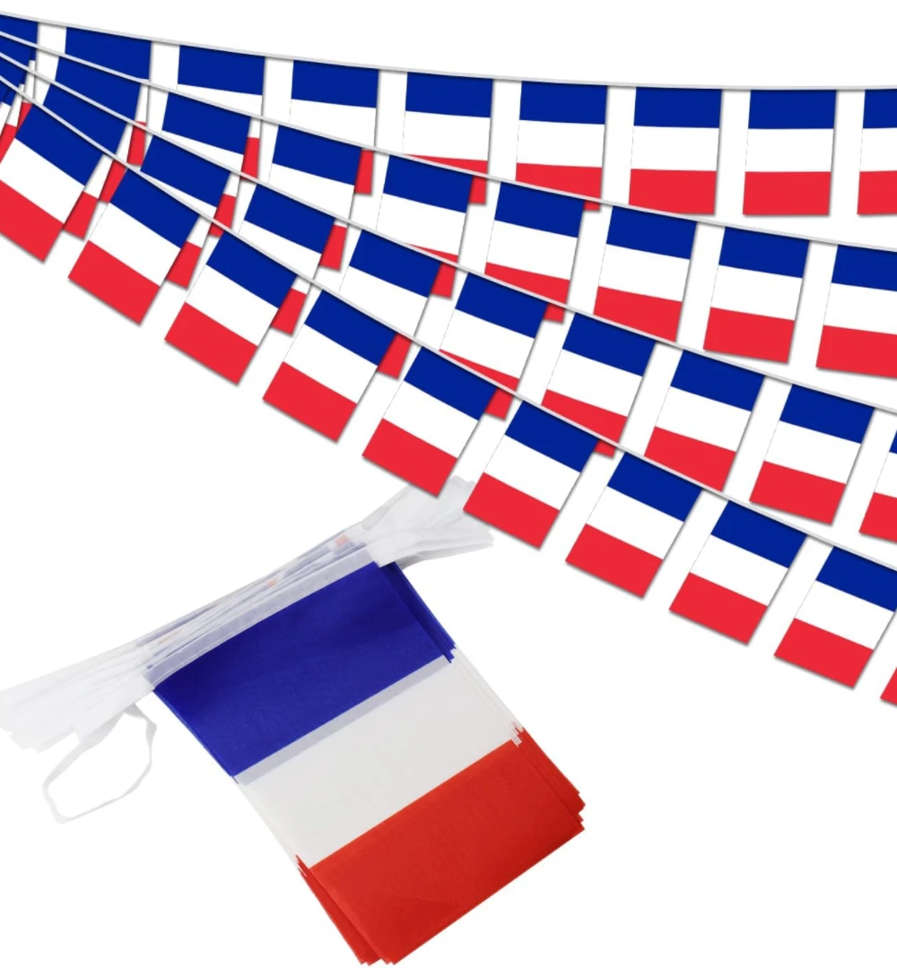 2026  France Flag 14x21cm20pcs/SetFrench flag garland