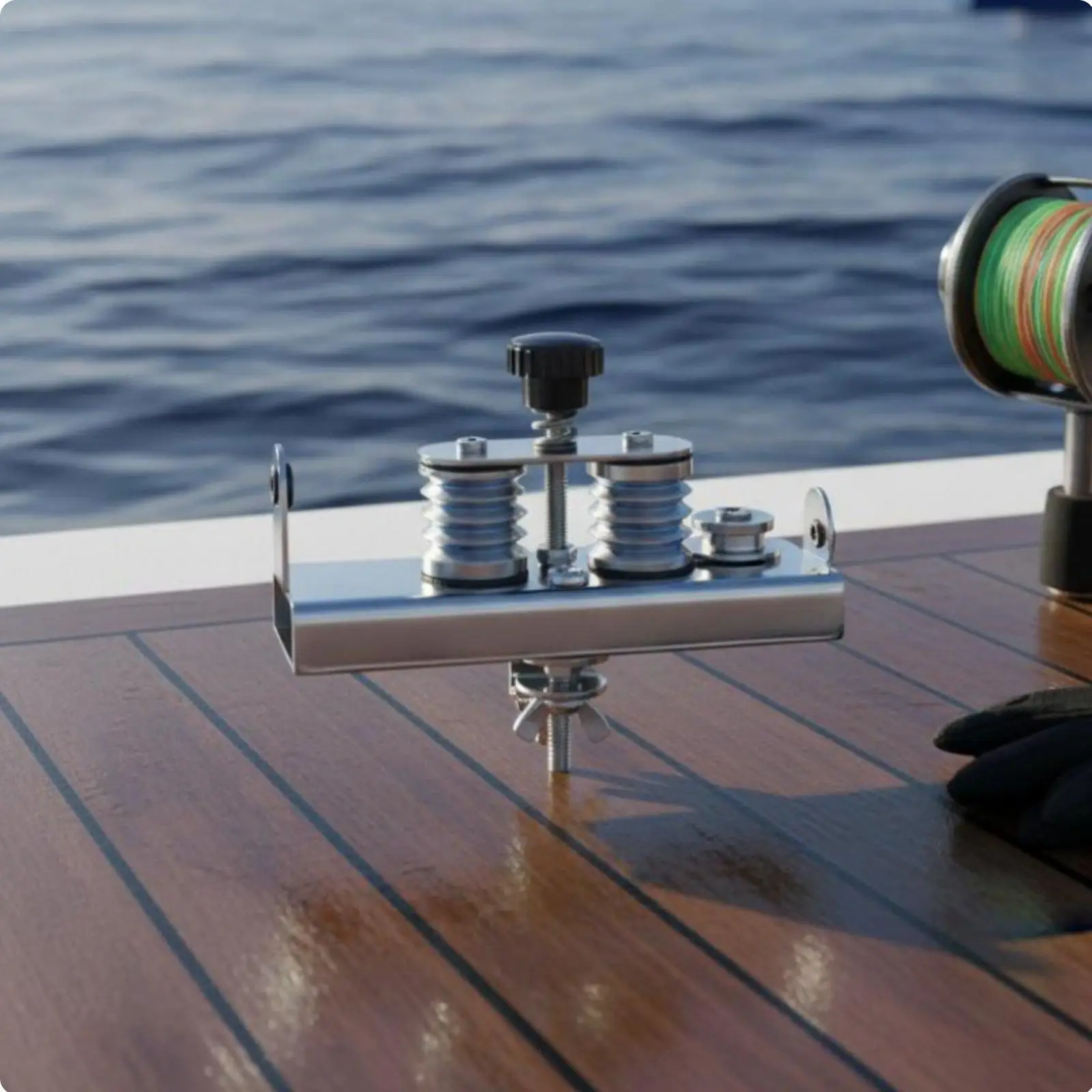 Fishing Reel Spooling Station Adjustable Tensioner for Braided Fishing Thread and Nylon Cord