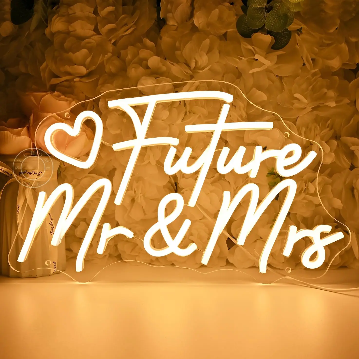 

Future Mr & Mrs Neon Sign LED Neon Light Sign Dimmable for Banner Engagement Wedding Party Bridal Shower Wall Decor Gifts USB