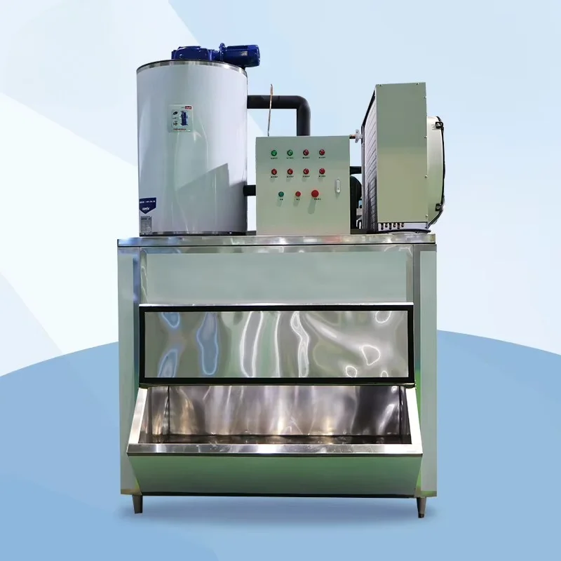 Industrial Flake Ice Machine 1000kg-15t Capacity 5.3KW Power 1 Year Warranty Competitive Price