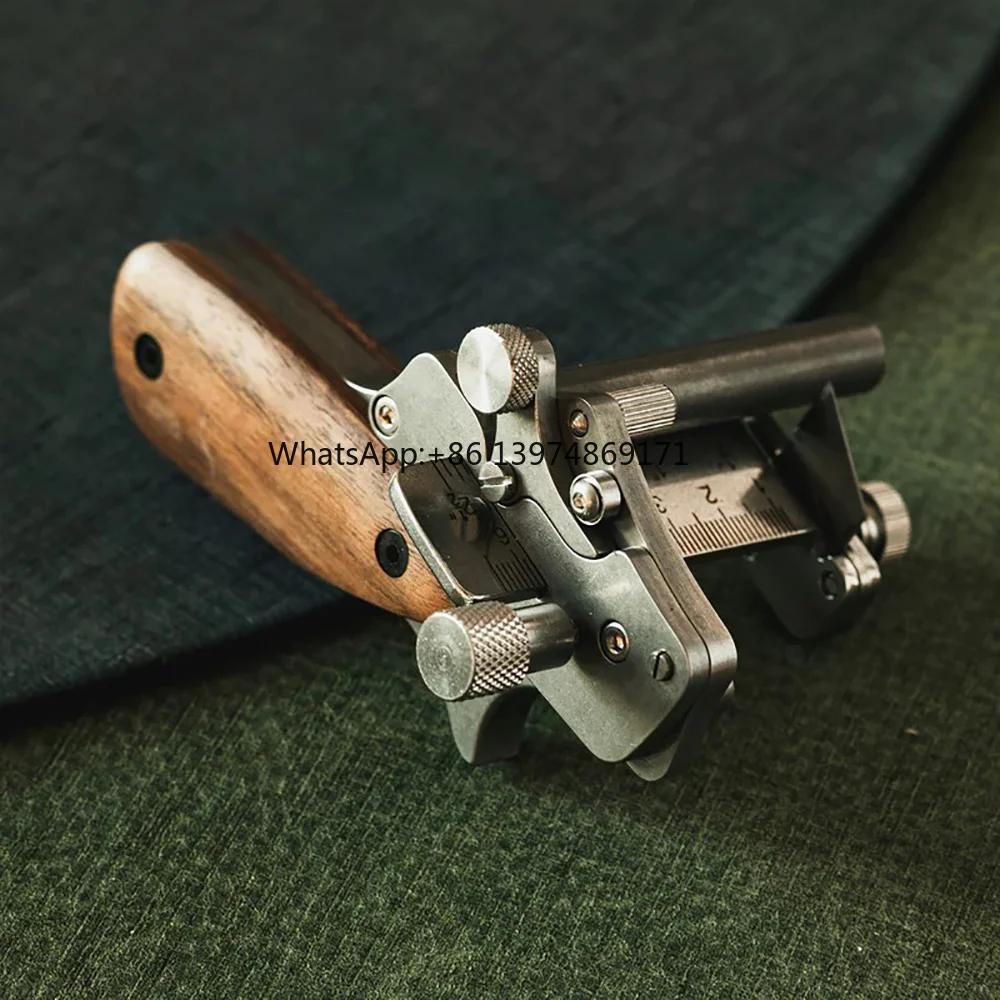 

Nattools Roller Type Leather Strip Cutter 10‑60MM Adjustable Belt Cutting Tool Metric‑Inch Double Scale Leather Craft DIY Tool