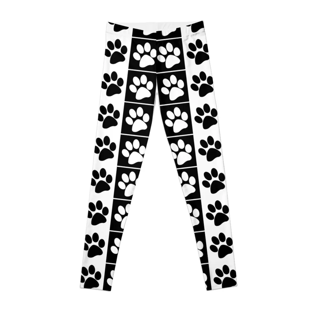 

Black And White Paw Print Leggings Woman trousers Sports pants for Women Women's gym legging