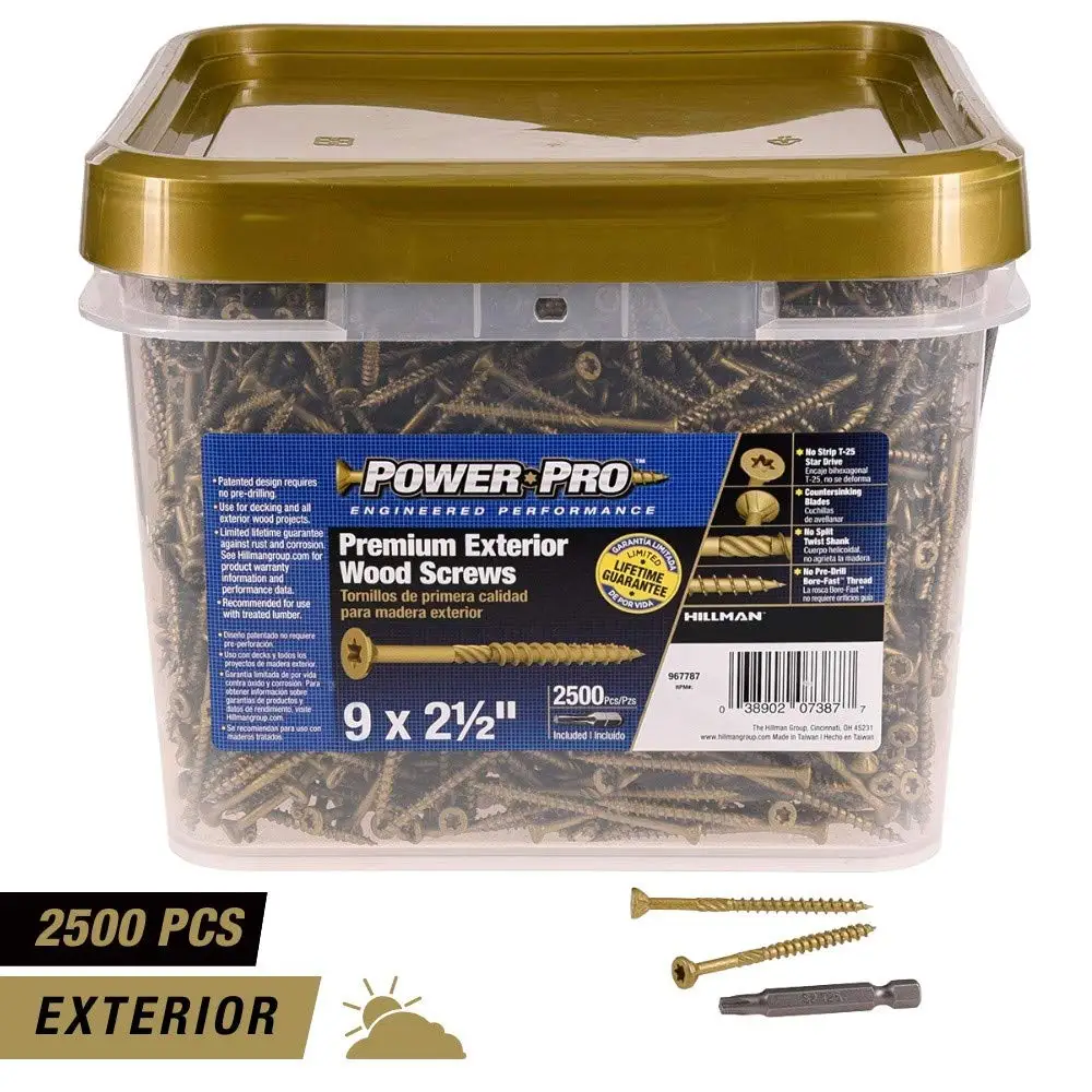 Power Pro 967787 Wood Screws, #9 x 2-1/2