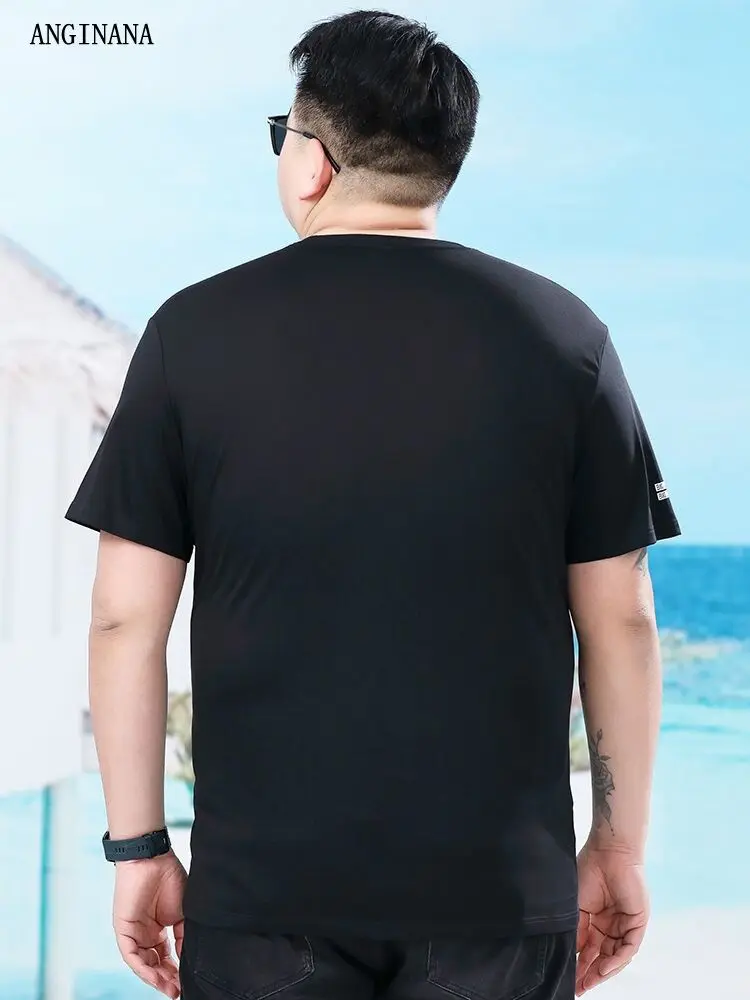 Large Size 15XL 210KG Men\'s T-Shirt  big size 14XL  8XL  10XL  12XL summer Short Sleeve Round Neck Loose Casual Black Gray White