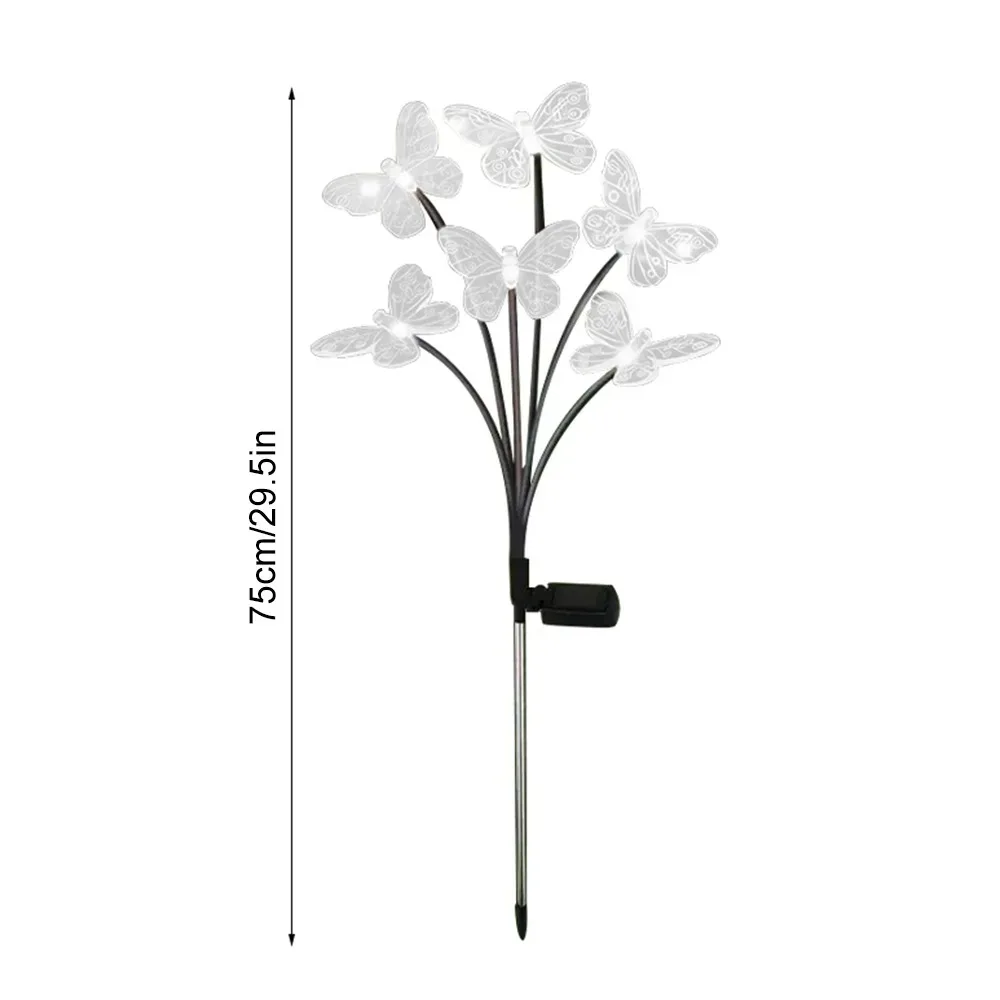 Outdoor Butterfly Solar Lights, Color Changing Garden Stake Lamps with 6, 8 or 10 Heads for Lawn Pathway Yard Landscape Decor