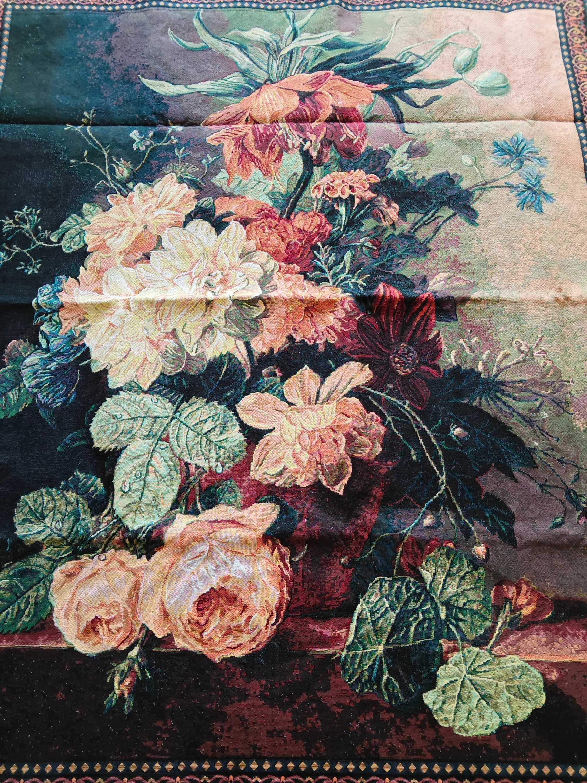 Belgium Wall Tapestry 100% Cotton Digital Jacquard Fabrics Painting For Sitting Room 118*138CM