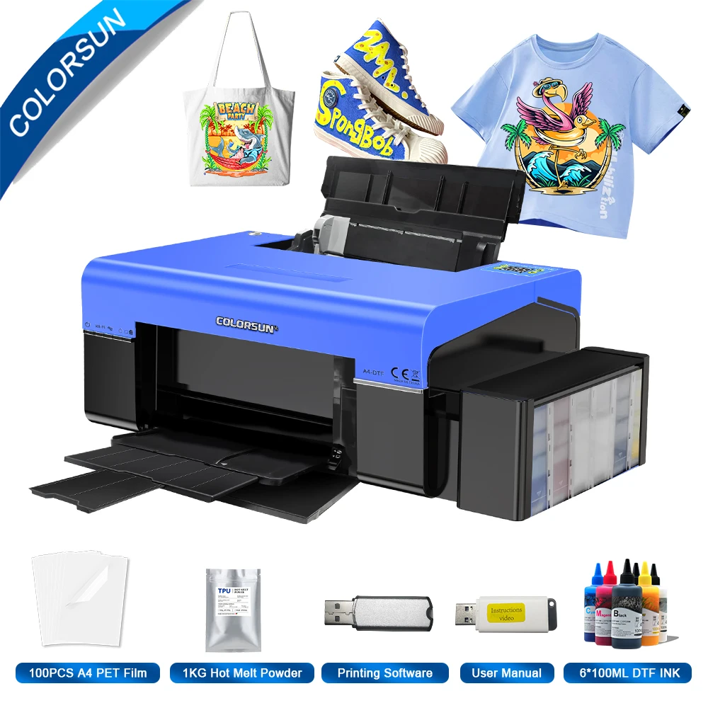 

Colorsun A4 DTF Printer For Epson L805 T-Shrit Printing Machine impresora dtf printers a4 with oven For T-shirt Shose Hoodies