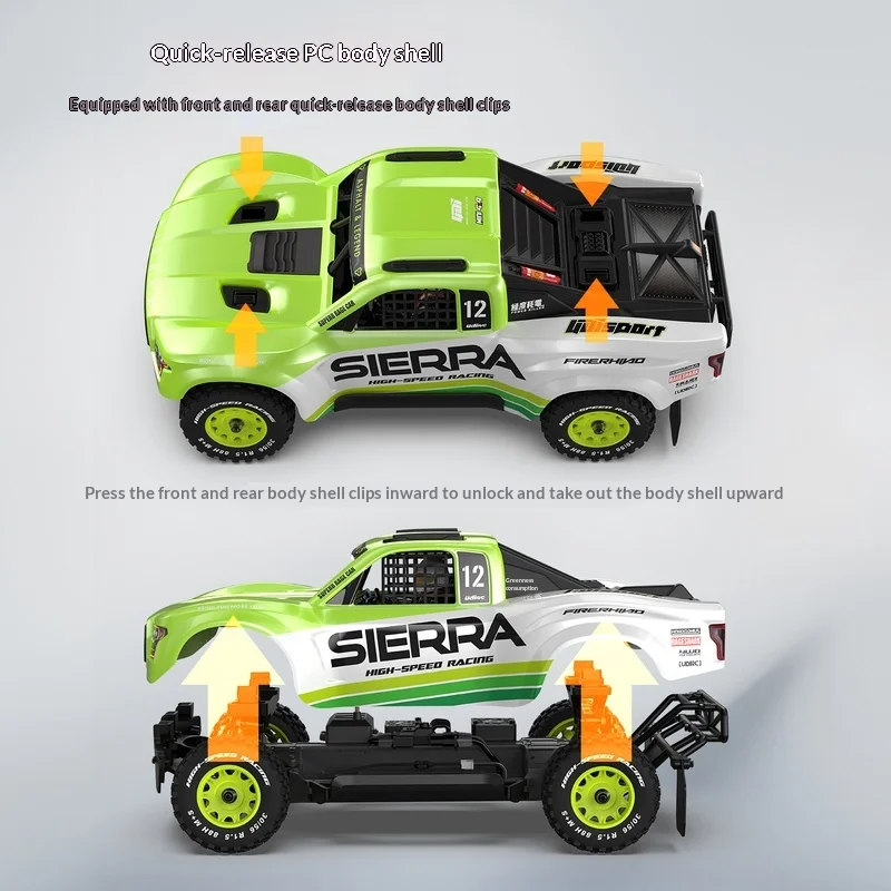 UDIRC UD1203pro 1:12 فرش RC سيارة مركبة يتم التحكم بها عن بُعد 4WD عالية السرعة على الطرق الوعرة سيارة مع جسم الكمبيوتر قابل للتعديل الدوران RTR #4