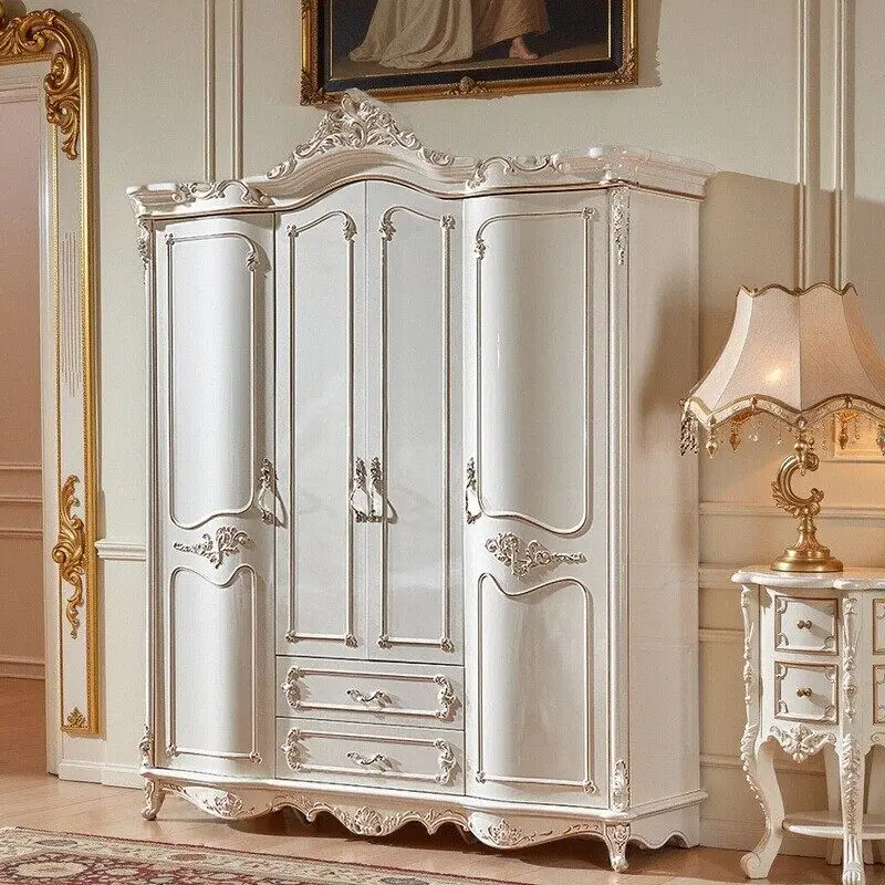 Luxury Customized Wardrobes Closet Wooden Tall Rod White Storage Wardrobes Adult Saving Drawers Guarda Roupas Furniture For Home