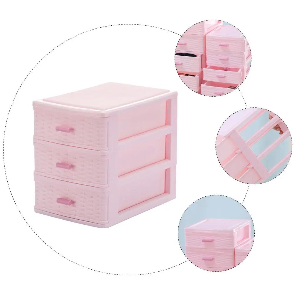 

1pc Drawer Storage Box Pink Desktop Organizer Case Multi Layer For Lipstick Nail Polish Jewelry Stationery Compact