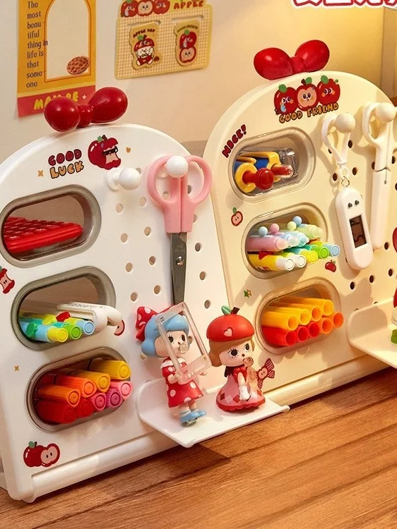 

Милый детский настольный органайзер для ручек и канцелярских принадлежностей: многоуровневый, наклонный, со съемными вставками, для студентов