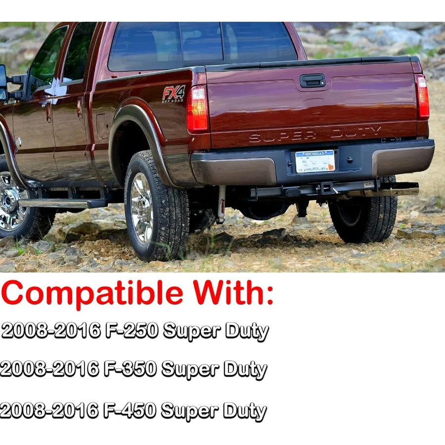 مجموعة المصد الخلفي من الفولاذ لـ 20082016 Ford F250 F350 F450 Super Duty بدون فتحات مستشعر الحديقة استبدال المصد الخلفي الأسود