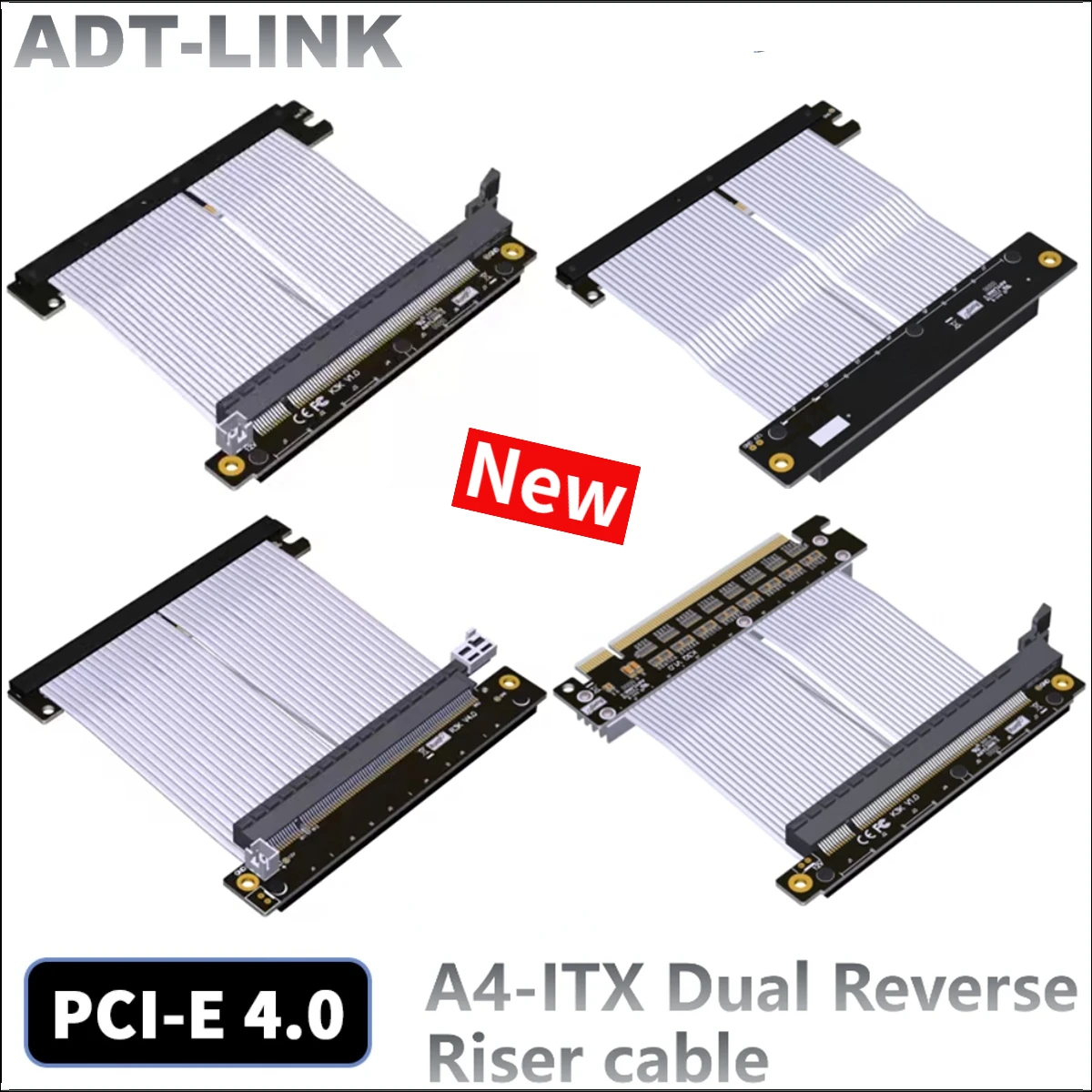

Кабель-удлинитель ADT-Link 2024 PCIe 5,0 4,0x16, графическая карта [RTX 4090 3090 Протестировано RX6900XT] Двойной Реверс для мини-ПК ITX A4