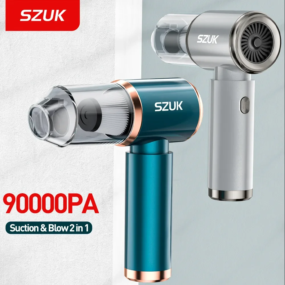 SZUK 90000PA Mini Aspirapolvere per auto Wireless Potente macchina per la pulizia portatile Tenuto in mano per elettrodomestici per auto Colpo 2 in 1