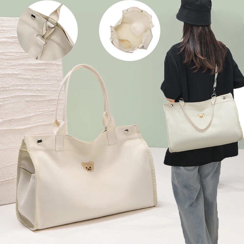 

Mommy Bag, Multifunctional Partition Layer Canvas, Lightweight Mother and Baby Bag, Hand-Held Crossbody Bag, Outdoor Bag