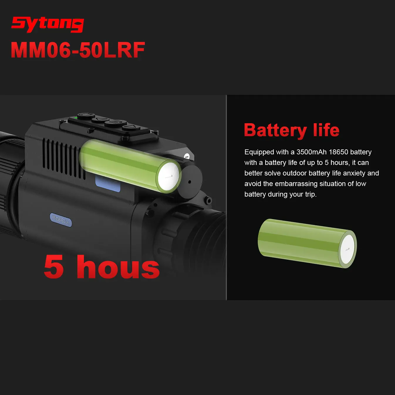 Sytong MM-06 LRF portée d'imagerie thermique 640x512 50mm lentille monoculaire thermique avec portée Laser trajectoire intelligente pour la chasse