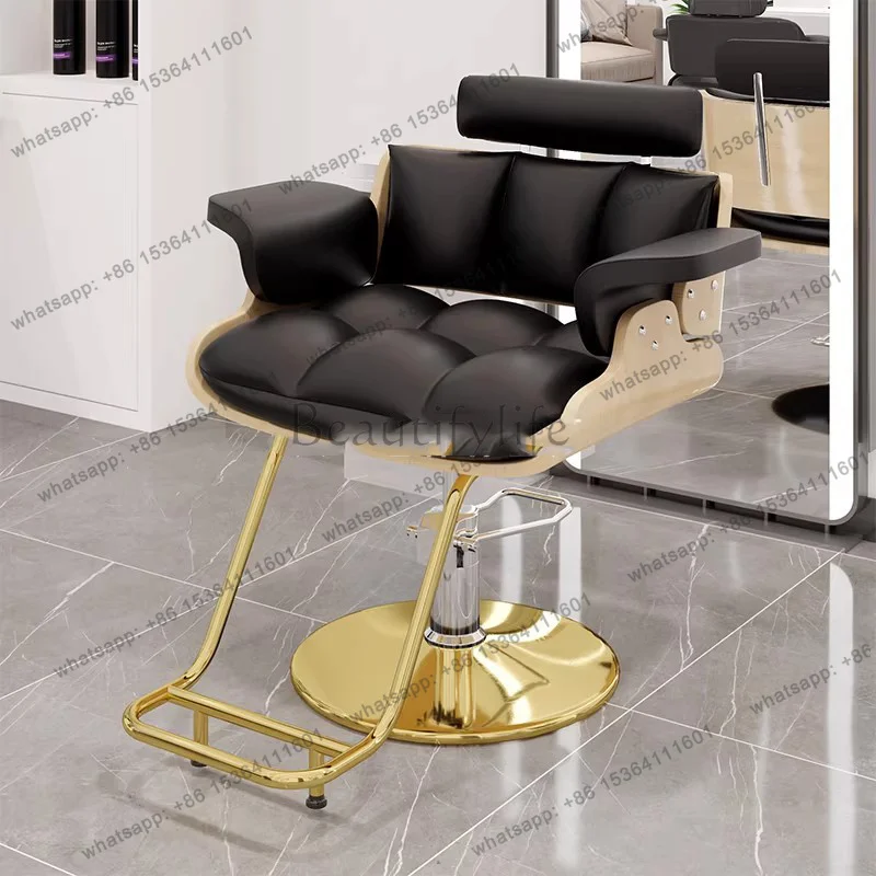hot Shop Chic Barber Chair Nordic Design Luxury Slim Barber Chair Elegant Style Cadeira De Barbeiro Salon Furniture