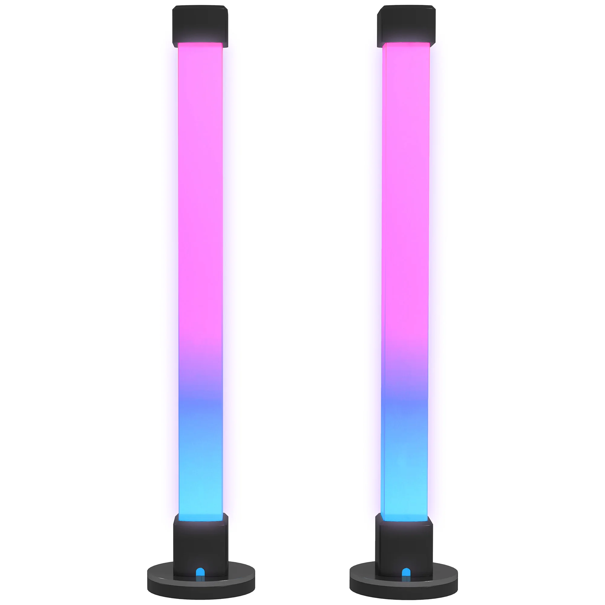 Conjunto de Lámparas de Mesa con Control Remoto App Bluetooth Sincronización con Música y Temporizador Blanco