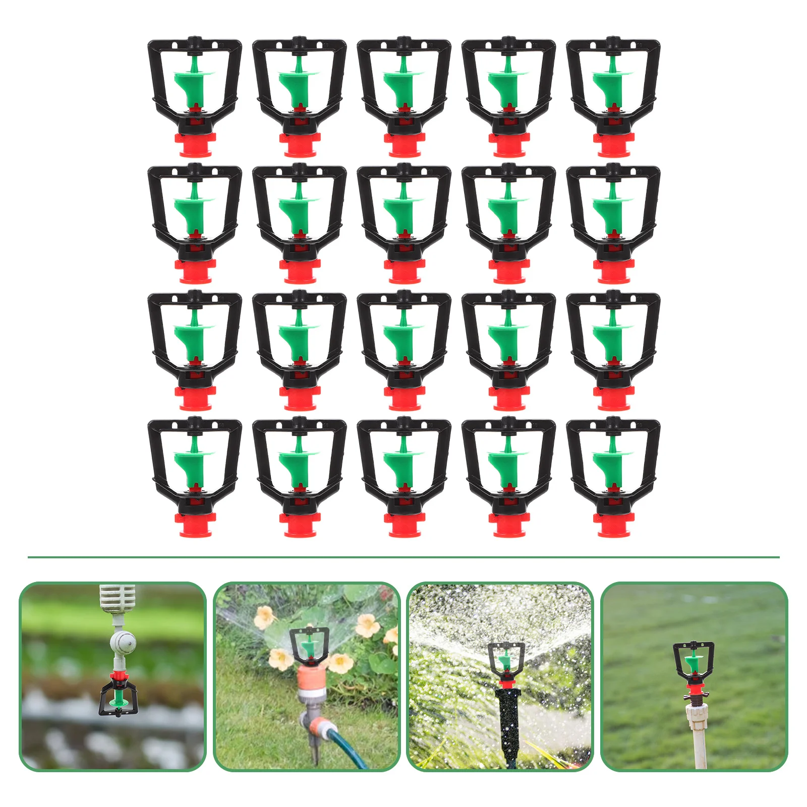

20Pcs Sprinkler Spray Head Rotating Plastic Lawn Garden Irrigation Sprinkler Automatic Watering Sprayer for Agriculture Yard
