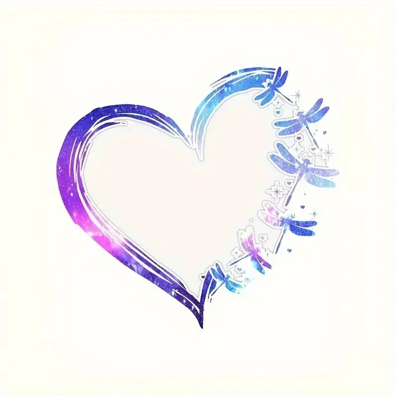 Dragonfly Heart for Galaxy Decals - Durable PVC Stickers for Cars, Trucks, Motorcycles, Laptops, Water Bottles & More - Versatil