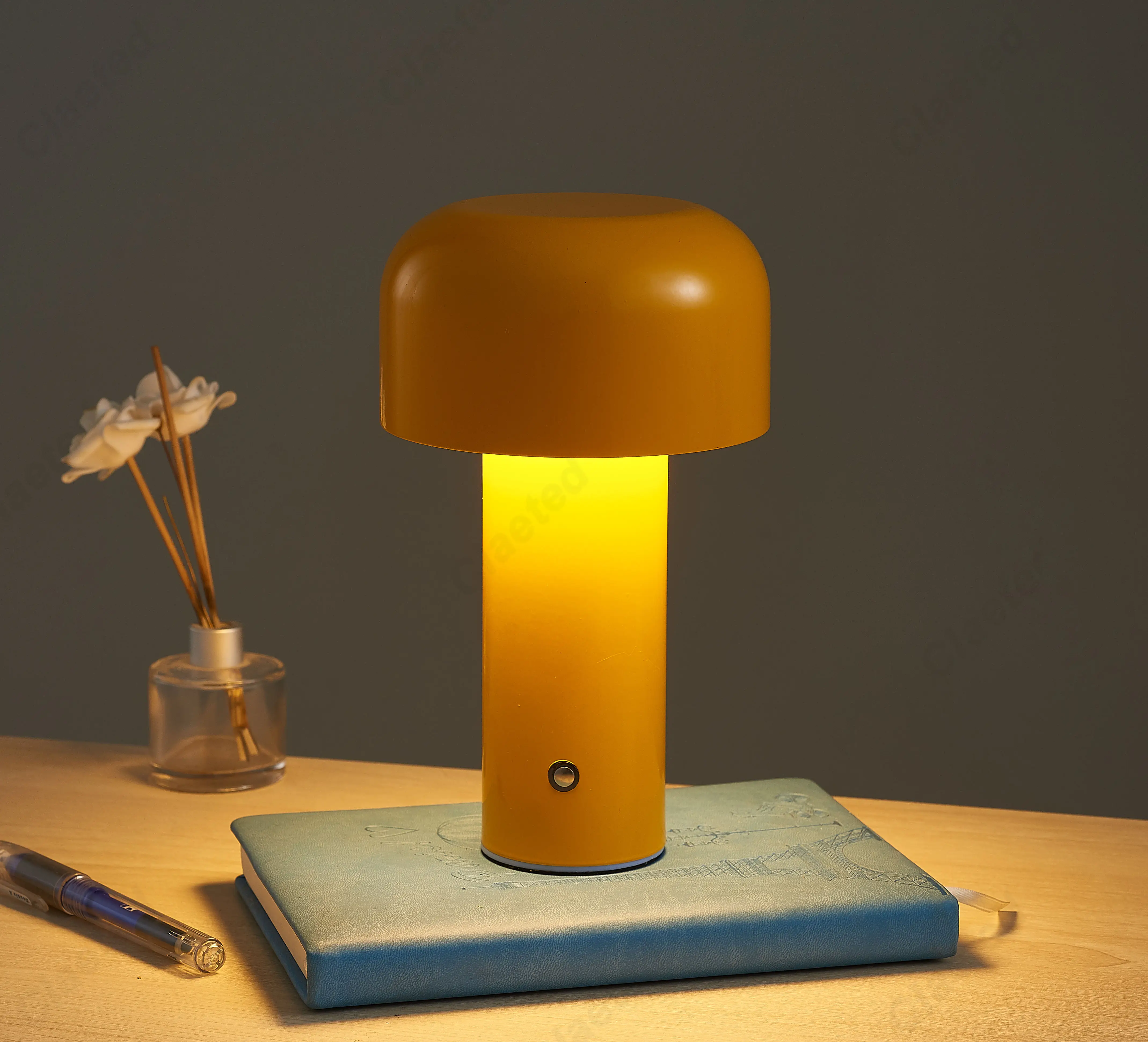 Italian Designer Mushroom Table Lamp Night Light Portable Cordless Touch Rechargeable Decor Lamp USB Bedside Lamp Desktop Lamp