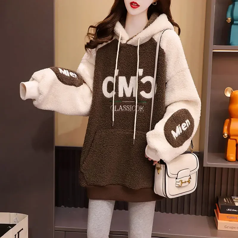 Hoodies Loose Baggy Woman Tops Korean Long Sleeve Hooded Sweatshirt for Women Novelty Clothing 2025 Trend Harajuku Fashion M Xxl