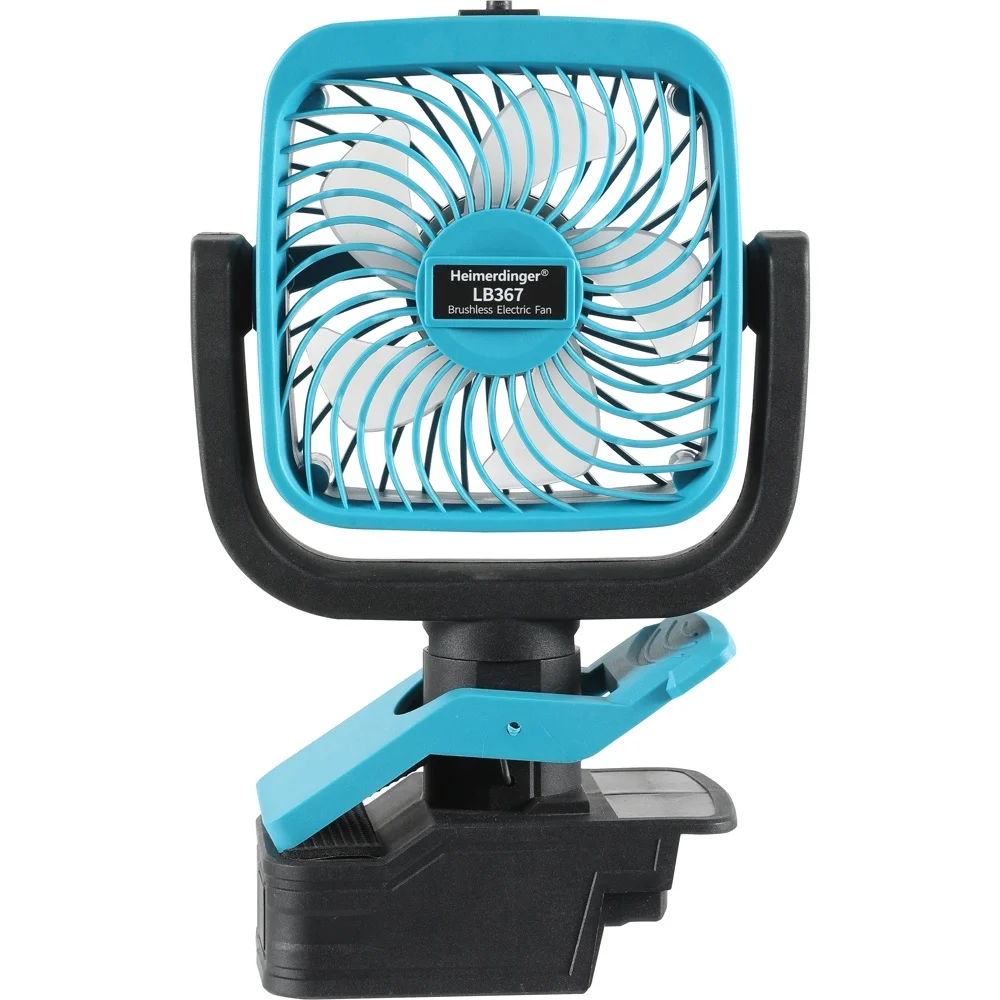 Heimerdinger LB367 18-21V Kipas Tanpa Sikat Rotor Luar Tanpa Kabel Kipas Klip Baterai Portabel 9m/s 5400RPM Kipas Kerja Berkemah