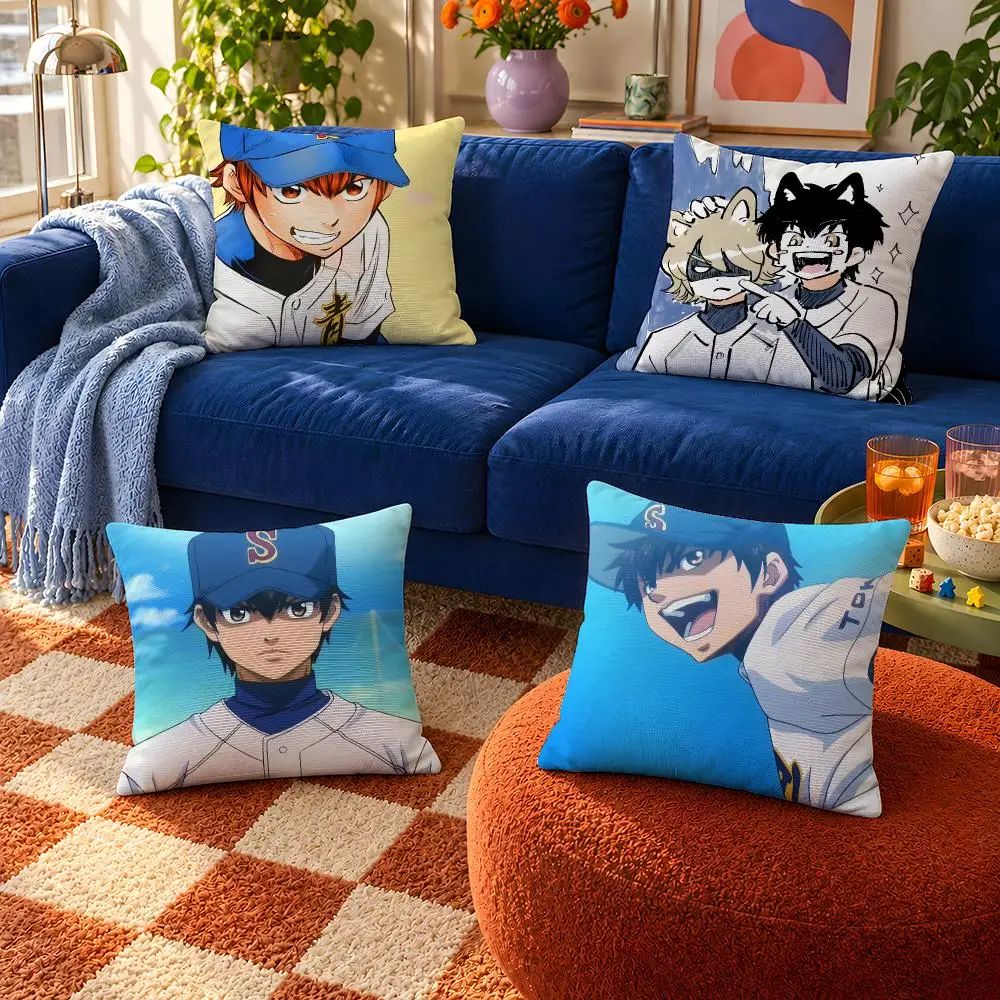 Anime Ace of the Diamond DnA Miyuki Cushion Cover Throw Pillow Soft Short Plush Cozy Durable For Sofa Bedroom Home Decor Gift