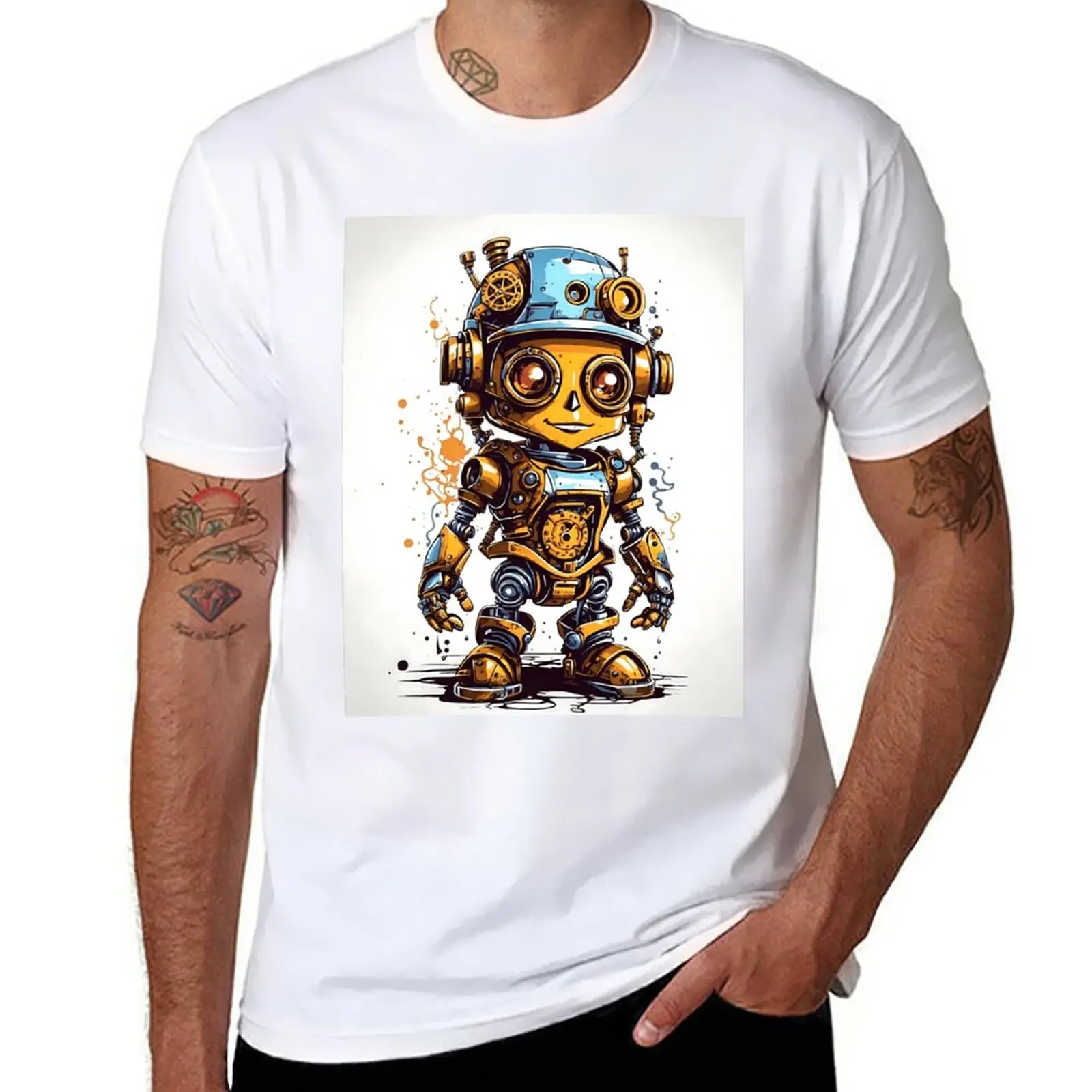 

New Little Robot 2 T-Shirt cute tops shirts graphic tees Short sleeve tee plus size t shirts fruit of the loom mens t shirts