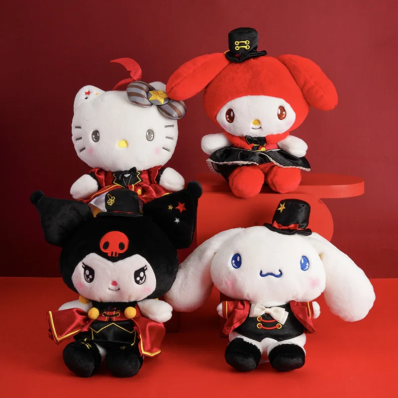 Hot Kawaii Kuromi My Melody Hellokts Cinnamoroll Plush Toys Broadway Anime Black Gold Series Plushie Cartoon Stuffed Doll Gifts