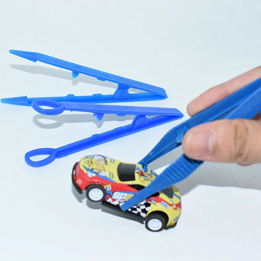 

20pcs Plastic Craft Tweezers Stickers Flat Tip Jewelry Tools Bead Reamer Beads Lightweight Durable Kids Motor Skill DIY