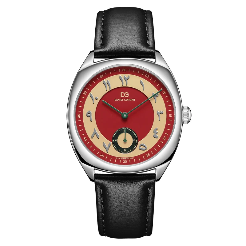 DANIEL GORMAN Jam Tangan Pasangan Mewah Kuarsa Merek Terbaik Kulit Fashion Mewah Perak Putih Jam Tangan Pasangan Pria dan Wanita Hadiah